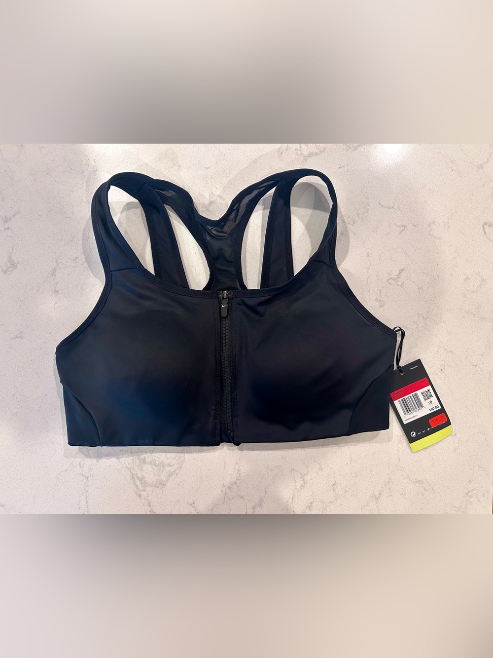 New with Tags. Nike Shape Bra, Black, Front-Zip, High Support Sports Bra, Large